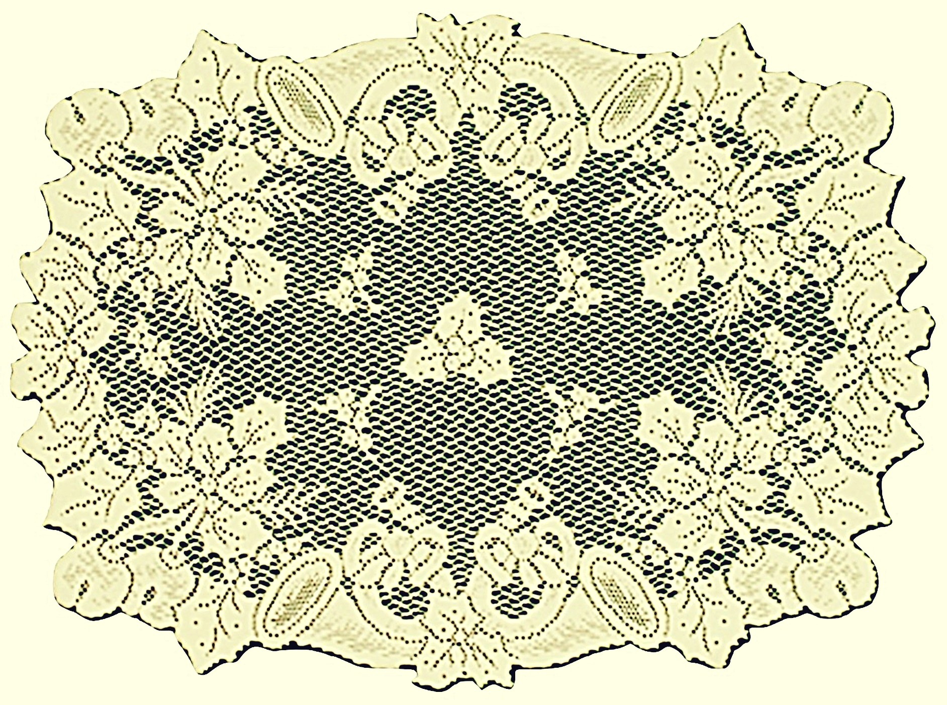 Placemats Christmas Horns 14 x 19 Ivory Set Of (4) Oxford House