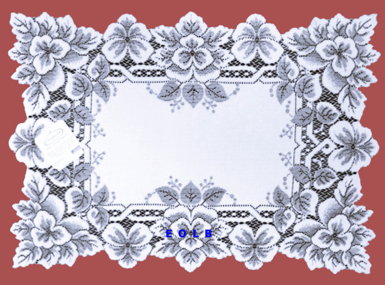 Placemats Heirloom 14x20 White Set Of (4) Heritage Lace Elegance of