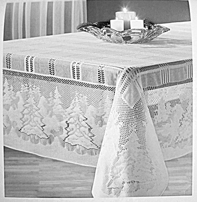 White lace Winters Eve design Tablecloth 60 x 60 