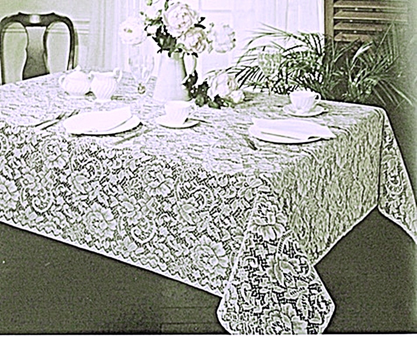 Tablecloth Julia 60x84 White Table Linens Oxford House