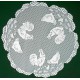 Table Topper Rooster 30 Inch Round White Heritage Lace