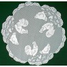 Table Topper Rooster 30 Inch Round White Heritage Lace
