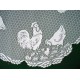 Table Topper Rooster 30 Inch Round White Heritage Lace