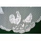 Table Topper Rooster 30 Inch Round White Heritage Lace