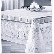 Tablecloths Winter's Eve 60x84 Rectangle White Oxford House