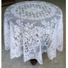 Tablecloth Trellis Rose 70 Inch Round White Oxford House