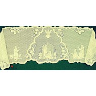 Mantel Scarf Silent Night 20x90 Ivory Heritage Lace