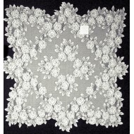 Table Topper Tea Rose 30 x 30 White Heritage Lace