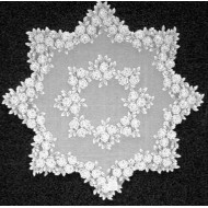 Tea Rose Table Topper 42 Inches Round White Heritage Lace