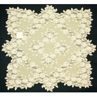 Table Topper Tea Rose 30 x 30 Ecru Heritage Lace