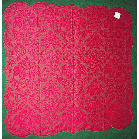 Heritage Damask 42 x42 Red Table Topper Heritage Lace