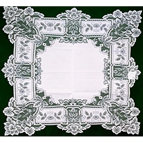 Heirloom 36 x 36 White Table Topper Heritage Lace