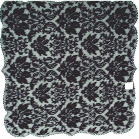 Table Topper Heritage Damask 42x42 Black Heritage Lace