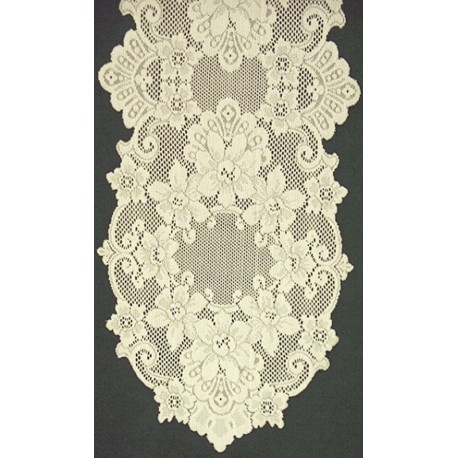 Cleremont 14x36 Ivory Table Runner Heritage Lasce