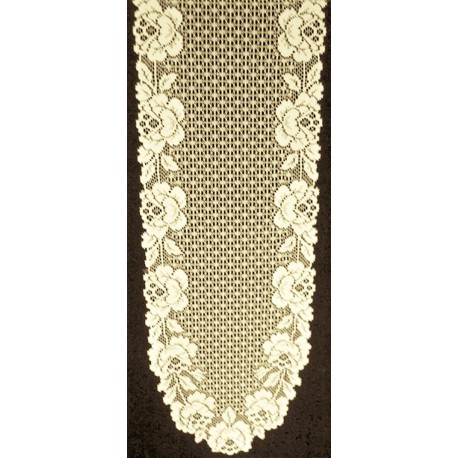 Table Runner Cottage Rose Lace Table Runner 14x 62 Ivory