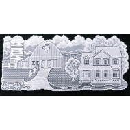 Table Runner Country Homestead 15x35 White Oxford House