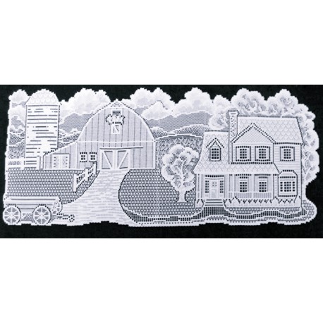Country Homestead 15x35 White Table Runner Oxford House