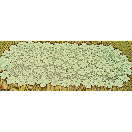  Dogwood 14x33 Ecru Table Runner Heritage Lace