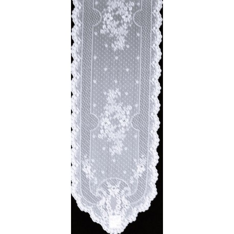 Floret 14x72 White Table Runner Heritage Lace