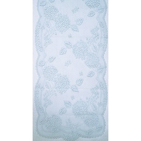 Hydrangea 14x53 Sky Blue Table Runner Heritage Lace