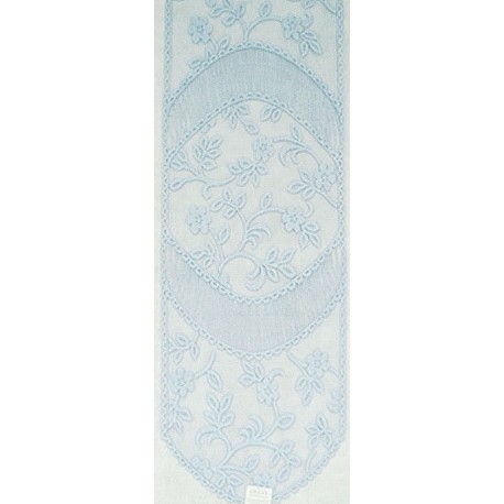 Jasmine 14x62 Sky Blue Table Runner Heritage Lace