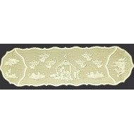 Nativity 14x52 Ivory Table Runner Heritage Lace