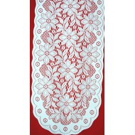  Poinsettia 13x40 White/Red Table Runner Oxford House