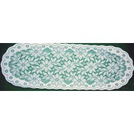 Poinsettia 13x40 White-Green Table Runner Oxford House