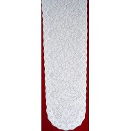 Poinsettia 13x76 White/White Table Runner Oxford House