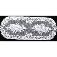 Rose 15x36 White Table Runner Heritage Lace