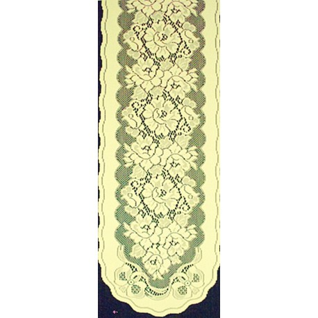 Roses n Bows 14x54 Ivory Table Runner Oxford House