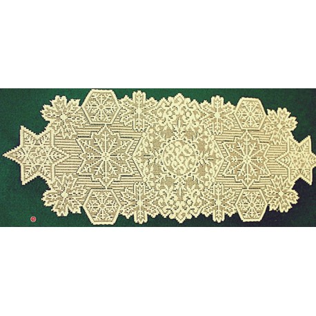 Snowflake 14x36 Ivory/Gold Metallic Oxford House