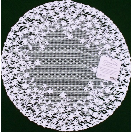 Blossom 12 Inch Round White Doily Set Of (2) Heritage Lace