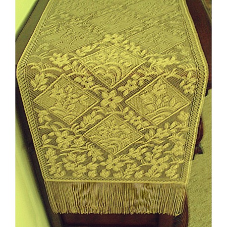 Table Runner Chantilly Gold 14x102 Heritage Lace