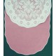 Table Runner Poinsettia 13x36 White/Mauve Oxford House