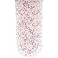 Table Runner Poinsettia 13x36 White/Mauve Oxford House