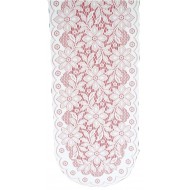 Table Runner Poinsettia 13x36 White/Mauve Oxford House