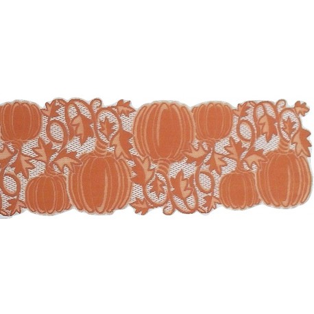 Table Runner Pumpkin Vine 14x36 Orange Heritage Lace