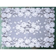 Placemat Tea Rose 14x20 White Heritage Lace