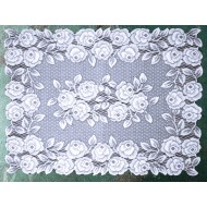 Placemat Rose 14x20 White Set Of (4) Heritage Lace