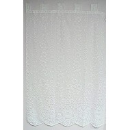 Curtain Panel Daisy Medallion Pattern 62x63 White Tab-Style Oxford House