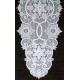 Table Runner Snowflake 19x65 White Heritage Lace