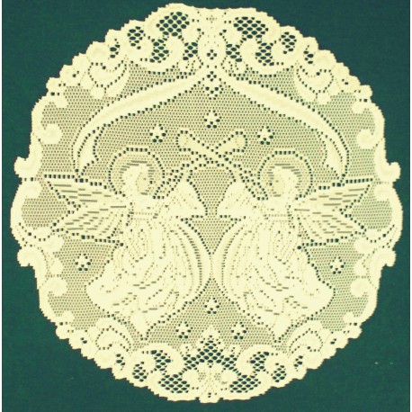 Doilies Victorian Angels Pattern Ivory 20 Inch R Set Of (2) Oxford House