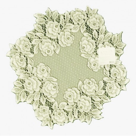 Tea Rose 15 Inch Round Ecru Doily Set Of (2) Heritage Lace