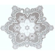 Table Topper Snowflake 47 Inch Round White Heritage Lace