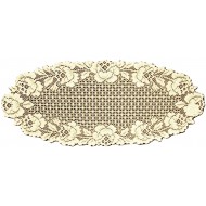 Cottage Rose 14x34 Ecru Table Runner Heitage Lace