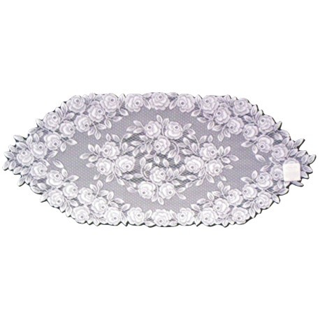 Table Runner Tea Rose Table Linens White 14x36 Heritage Lace