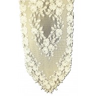 Table Runner Tea Rose 14x48 Ecru Heritage Lace