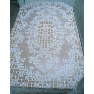 Tablecloths Trellis Rose Rectangle 60x84 White Oxford House