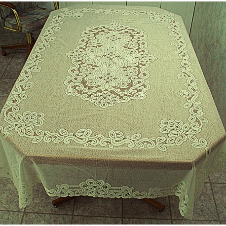 Tablecloths Battenburg Paisley 60x90 Rectangle Ivory Oxford House